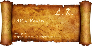Löv Kevin névjegykártya